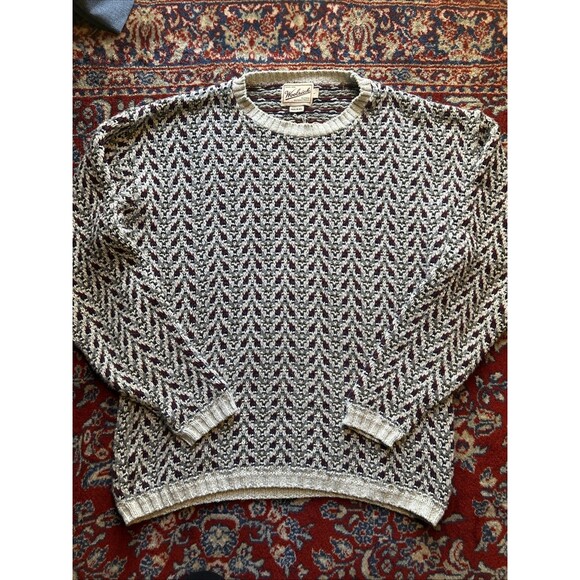 Vintage Woolrich Aztec Geometric Sweater Crewneck Sweatshirt L Men’s - Picture 1 of 7